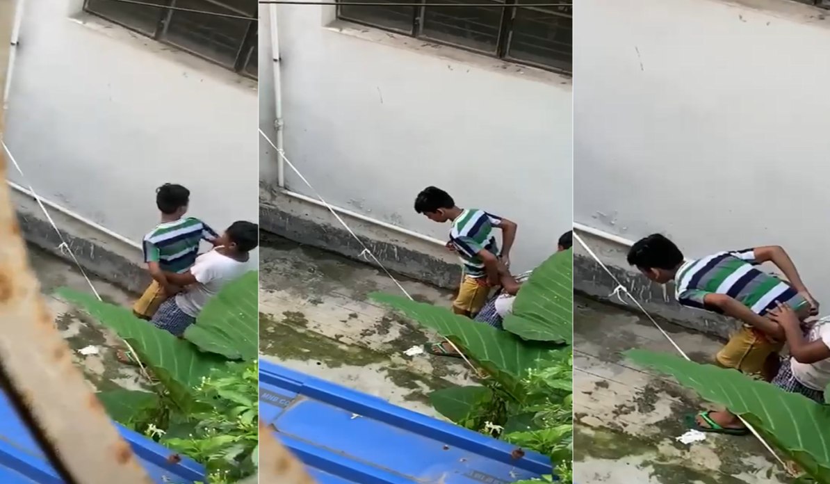 偷搞基，被发现，吓跑了