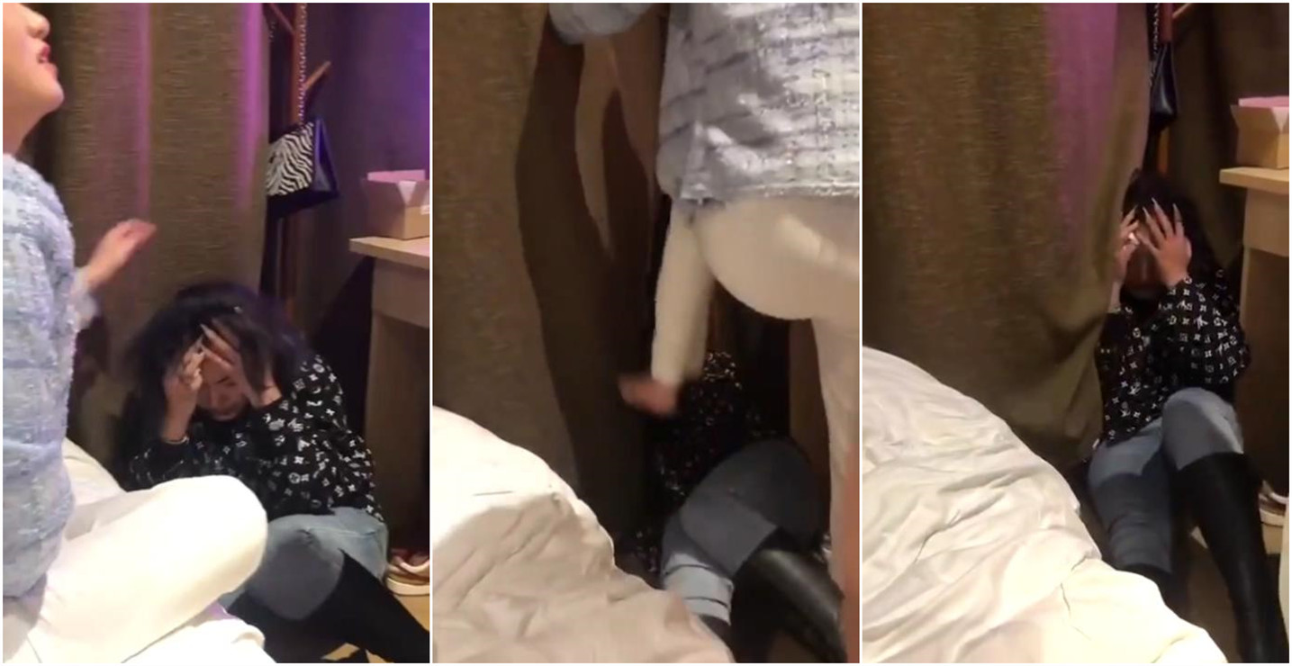 小女孩遭精神小妹毒打